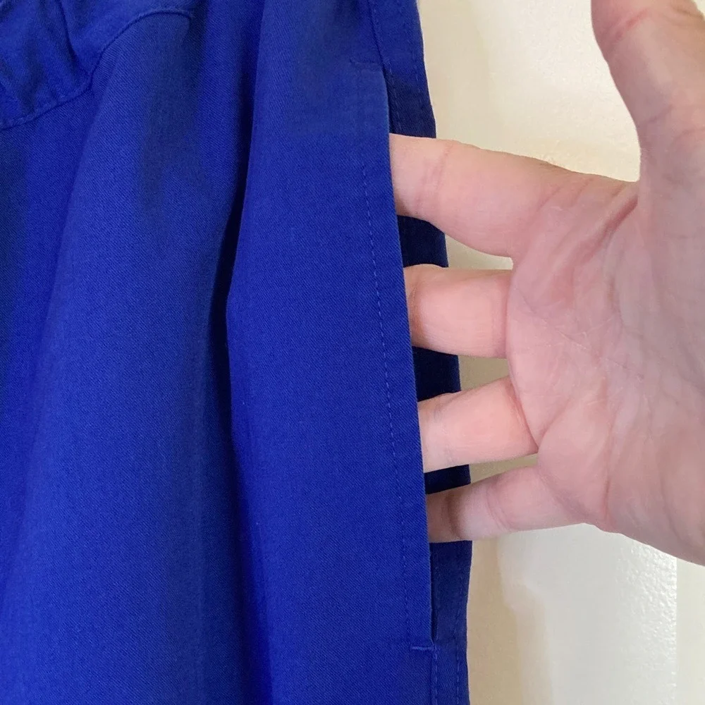 Figs Men's Blue Basic Scrub Pants Size‎ Medium Tie Waist Straight Leg 4 Pocket